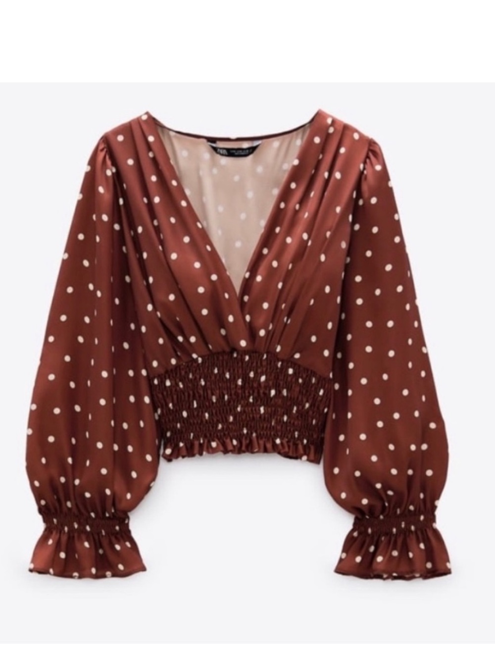 NWT Zara Polka Dot Blouse Size Large